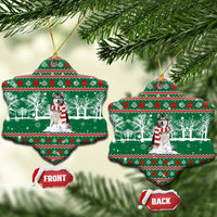 Alaskan Malamute Winter Tree Christmas Ceramic Ornament Xmas Holiday Patterns - Wonder Print Shop