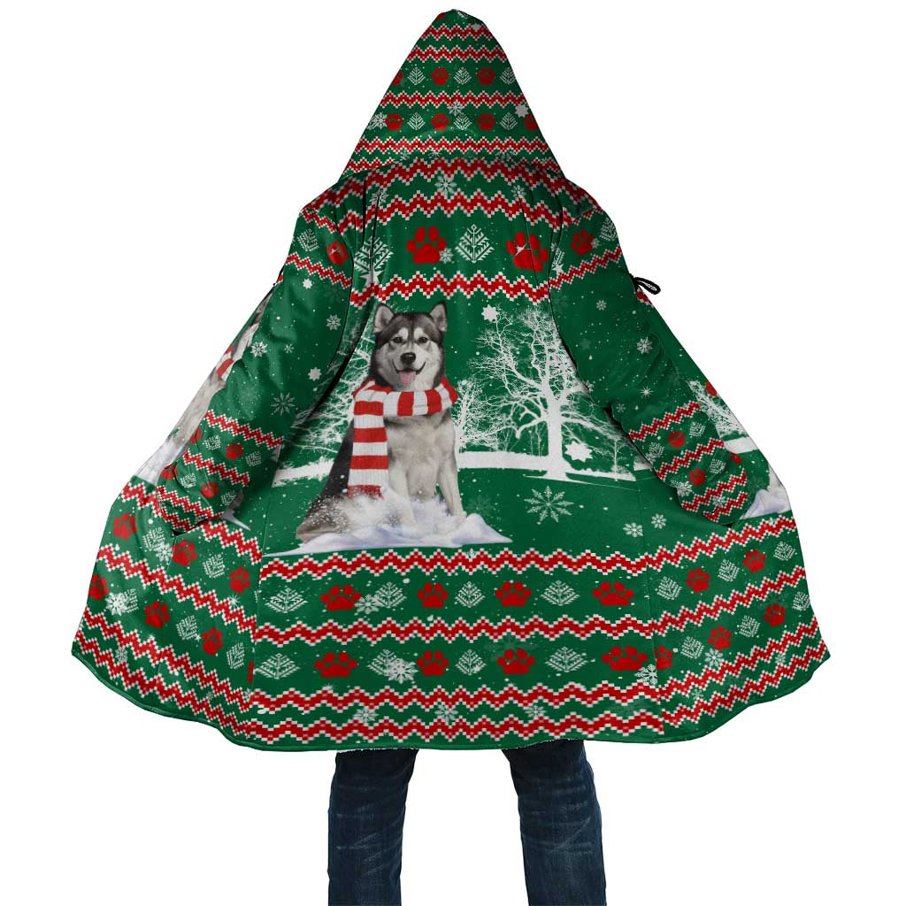 Alaskan Malamute Winter Tree Christmas Cloak Xmas Holiday Patterns - Wonder Print Shop