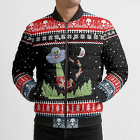 Alien Christmas Bomber Puffer Jacket Xmas Holiday Patterns - Wonder Print Shop