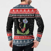 Alien Christmas Button Sweatshirt Xmas Holiday Patterns - Wonder Print Shop