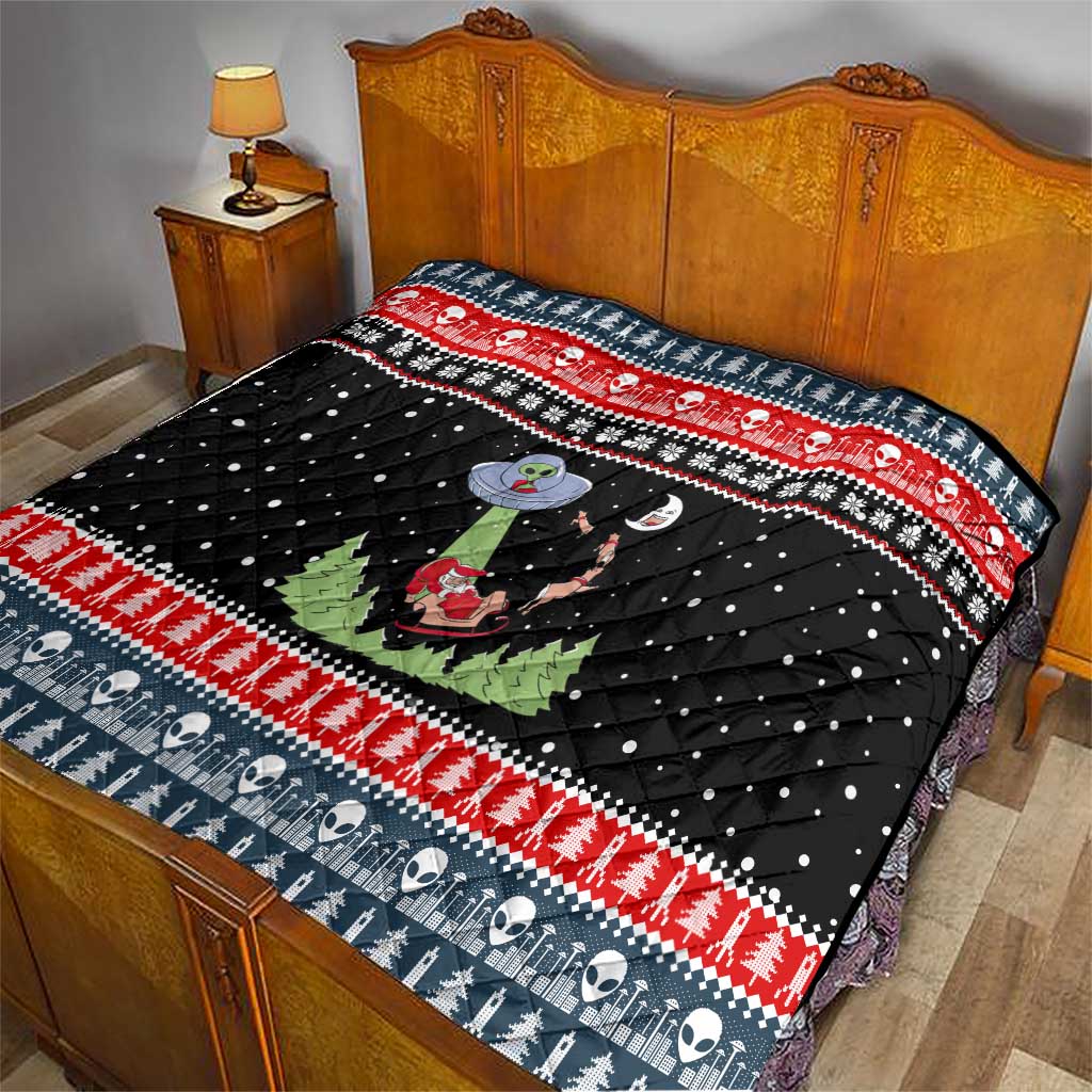 Alien Christmas Quilt Xmas Holiday Patterns - Wonder Print Shop