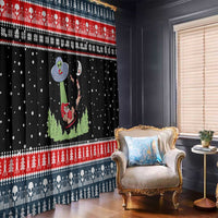 Alien Christmas Window Curtain Xmas Holiday Patterns - Wonder Print Shop