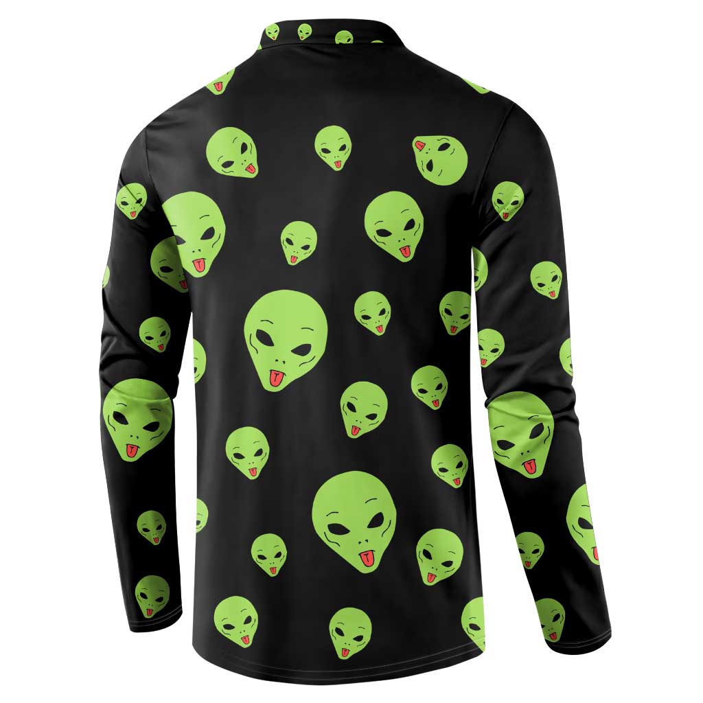 Alien Christmas Button Sweatshirt Xmas Holiday Patterns - Wonder Print Shop