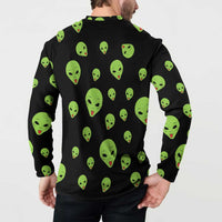 Alien Christmas Button Sweatshirt Xmas Holiday Patterns - Wonder Print Shop