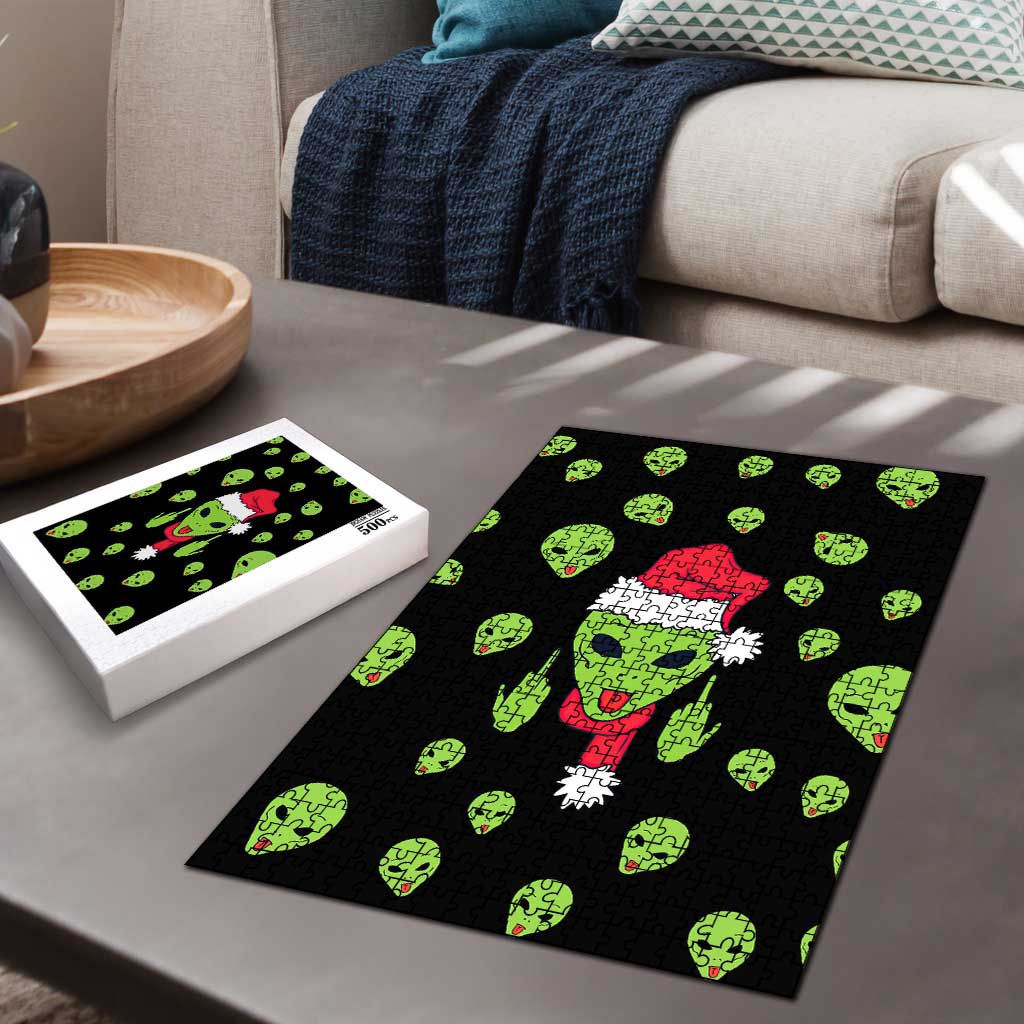 Alien Christmas Puzzle Xmas Holiday Patterns - Wonder Print Shop