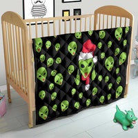 Alien Christmas Quilt Xmas Holiday Patterns - Wonder Print Shop