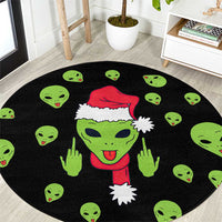 Alien Christmas Round Carpet Xmas Holiday Patterns - Wonder Print Shop