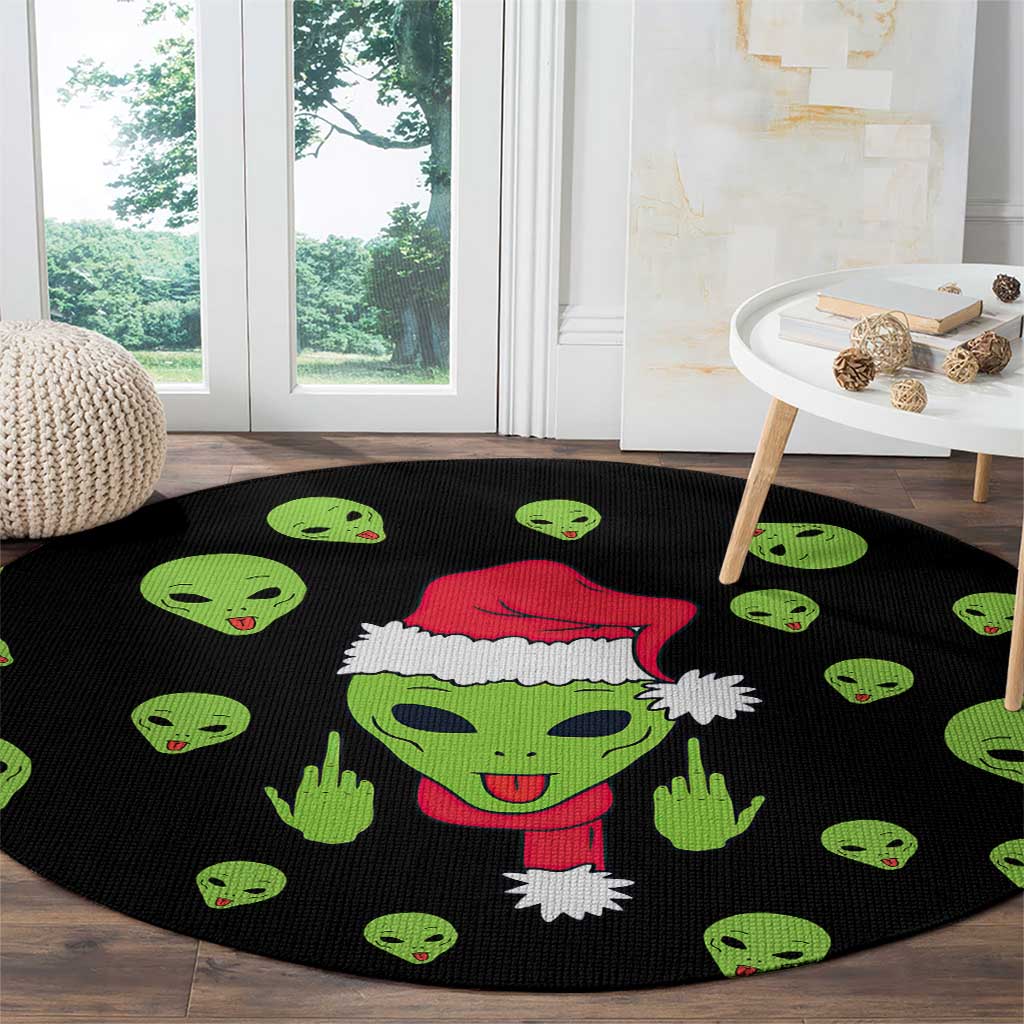 Alien Christmas Round Carpet Xmas Holiday Patterns - Wonder Print Shop