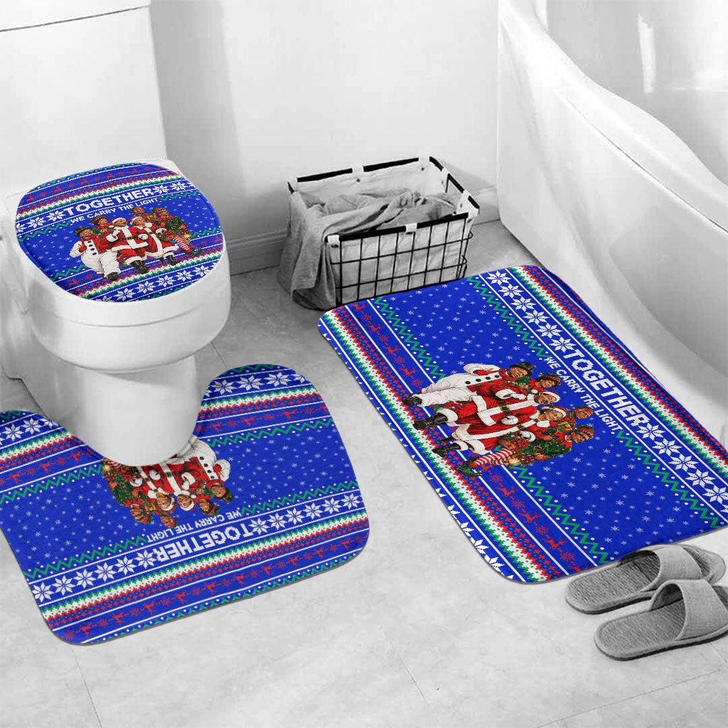 Civil Rights Leaders Christmas Bathroom Set Pattern Vintage Retro Black History Freedom Art