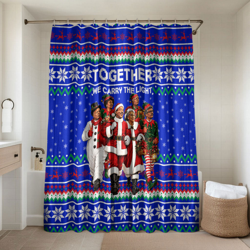 Civil Rights Leaders Christmas Bathroom Set Pattern Vintage Retro Black History Freedom Art