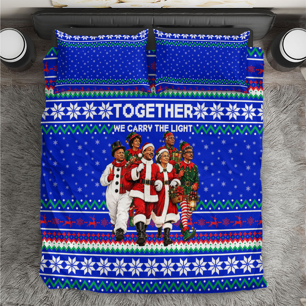 Civil Rights Leaders Christmas Bedding Set Pattern Vintage Retro Black History Freedom Art