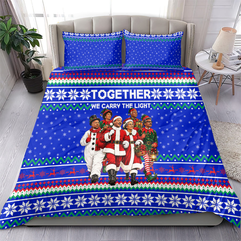 Civil Rights Leaders Christmas Bedding Set Pattern Vintage Retro Black History Freedom Art