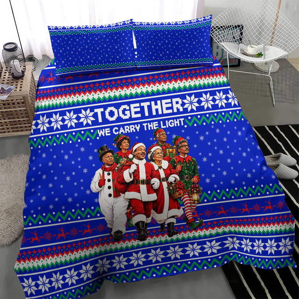 Civil Rights Leaders Christmas Bedding Set Pattern Vintage Retro Black History Freedom Art