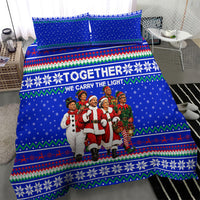 Civil Rights Leaders Christmas Bedding Set Pattern Vintage Retro Black History Freedom Art