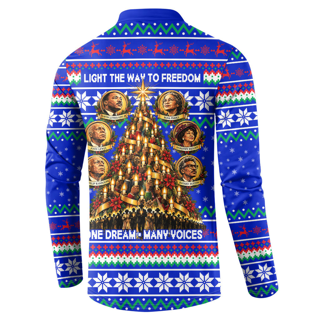 Civil Rights Leaders Christmas Button Sweatshirt Pattern Vintage Retro Black History Freedom Art