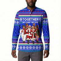 Civil Rights Leaders Christmas Button Sweatshirt Pattern Vintage Retro Black History Freedom Art