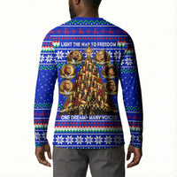 Civil Rights Leaders Christmas Button Sweatshirt Pattern Vintage Retro Black History Freedom Art
