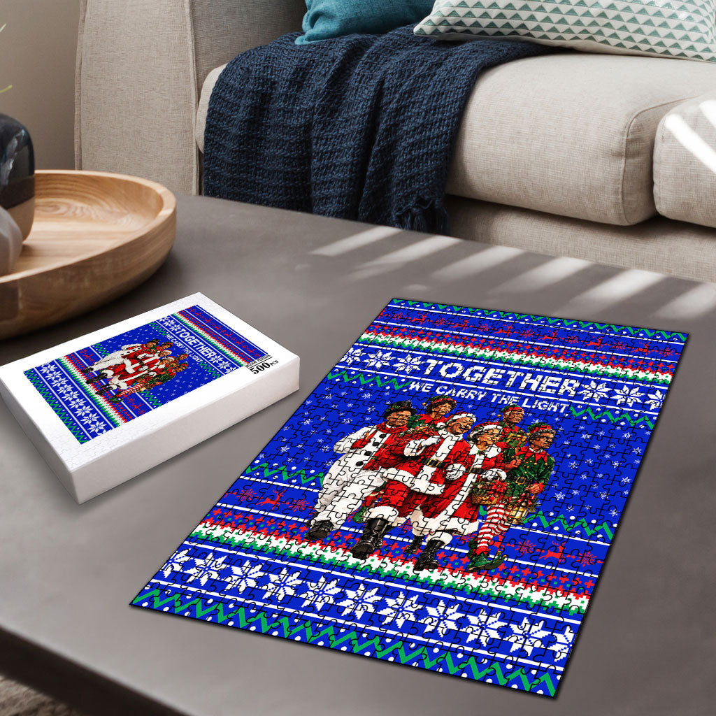 Civil Rights Leaders Christmas Puzzle Pattern Vintage Retro Black History Freedom Art
