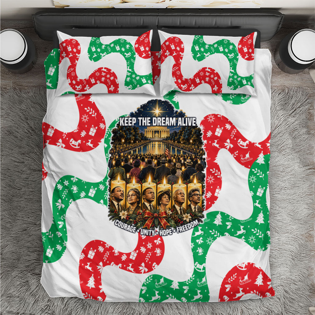 Civil Rights Leaders Christmas Bedding Set Vintage Black History Hope Freedom Art