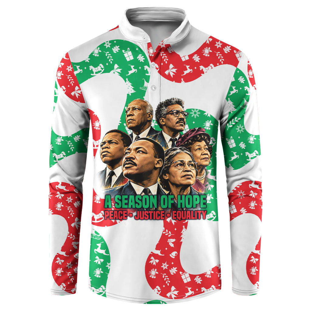 Civil Rights Leaders Christmas Button Sweatshirt Vintage Black History Hope Freedom Art