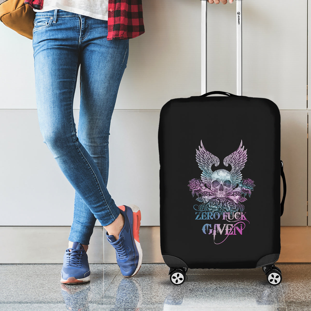 skull-wings-roses-zero-fuck-given-luggage-cover