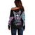 Skull Wings Roses - Zero Fuck Given Off Shoulder Sweater - Wonder Print Shop