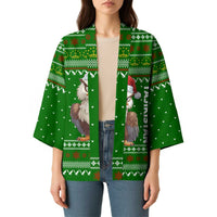 Tajikistan Christmas Kimono with Santa Hat Eagle Green Snowflake Pattern and Holiday Design - Wonder Print Shop