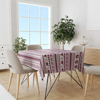 Qatar Christmas Tablecloth with Maroon-White Pattern, National Emblem, and Camel Motif - Wonder Print Shop