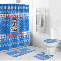 Christmas Stalker Bulldog Bathroom Set Xmas Holiday Patterns - Wonder Print Shop