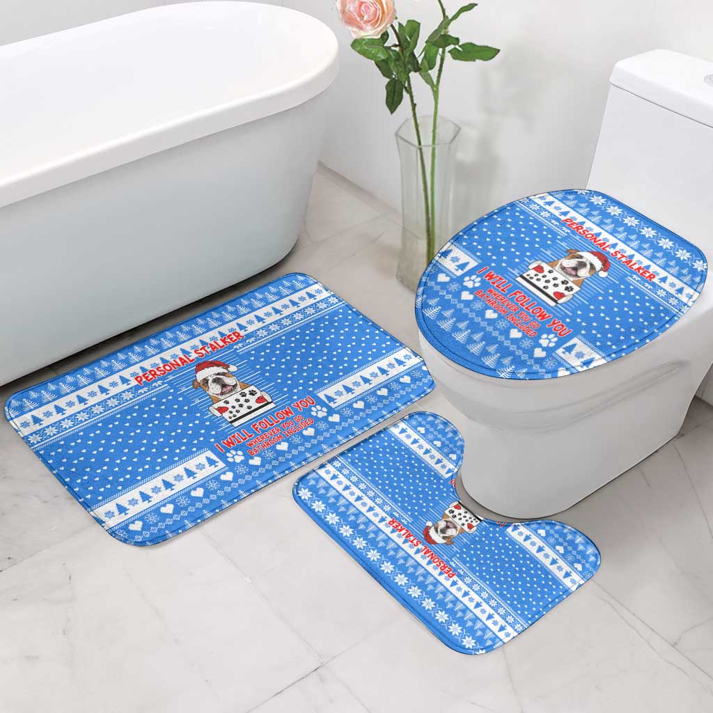 Christmas Stalker Bulldog Bathroom Set Xmas Holiday Patterns - Wonder Print Shop