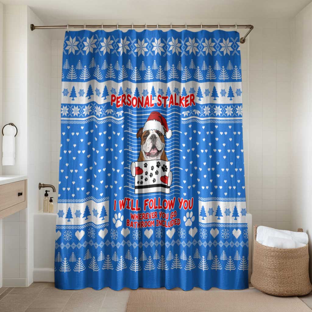 Christmas Stalker Bulldog Bathroom Set Xmas Holiday Patterns - Wonder Print Shop