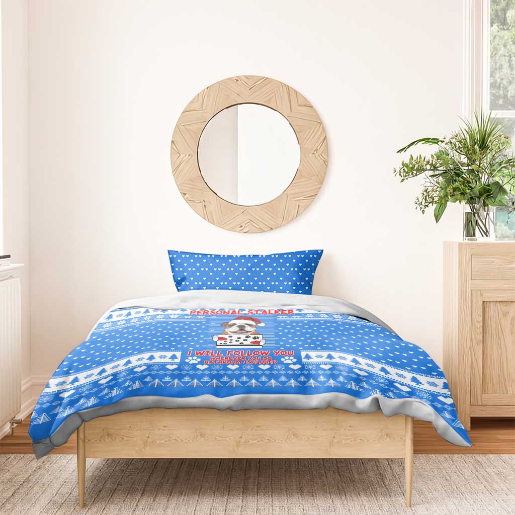 Christmas Stalker Bulldog Bedding Set Xmas Holiday Patterns - Wonder Print Shop