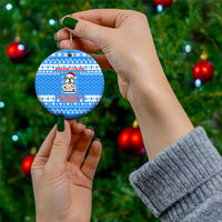 Christmas Stalker Bulldog Ceramic Ornament Xmas Holiday Patterns - Wonder Print Shop