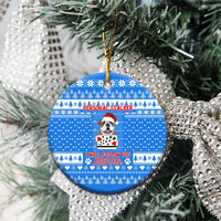 Christmas Stalker Bulldog Ceramic Ornament Xmas Holiday Patterns - Wonder Print Shop