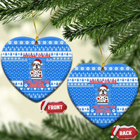 Christmas Stalker Bulldog Ceramic Ornament Xmas Holiday Patterns - Wonder Print Shop
