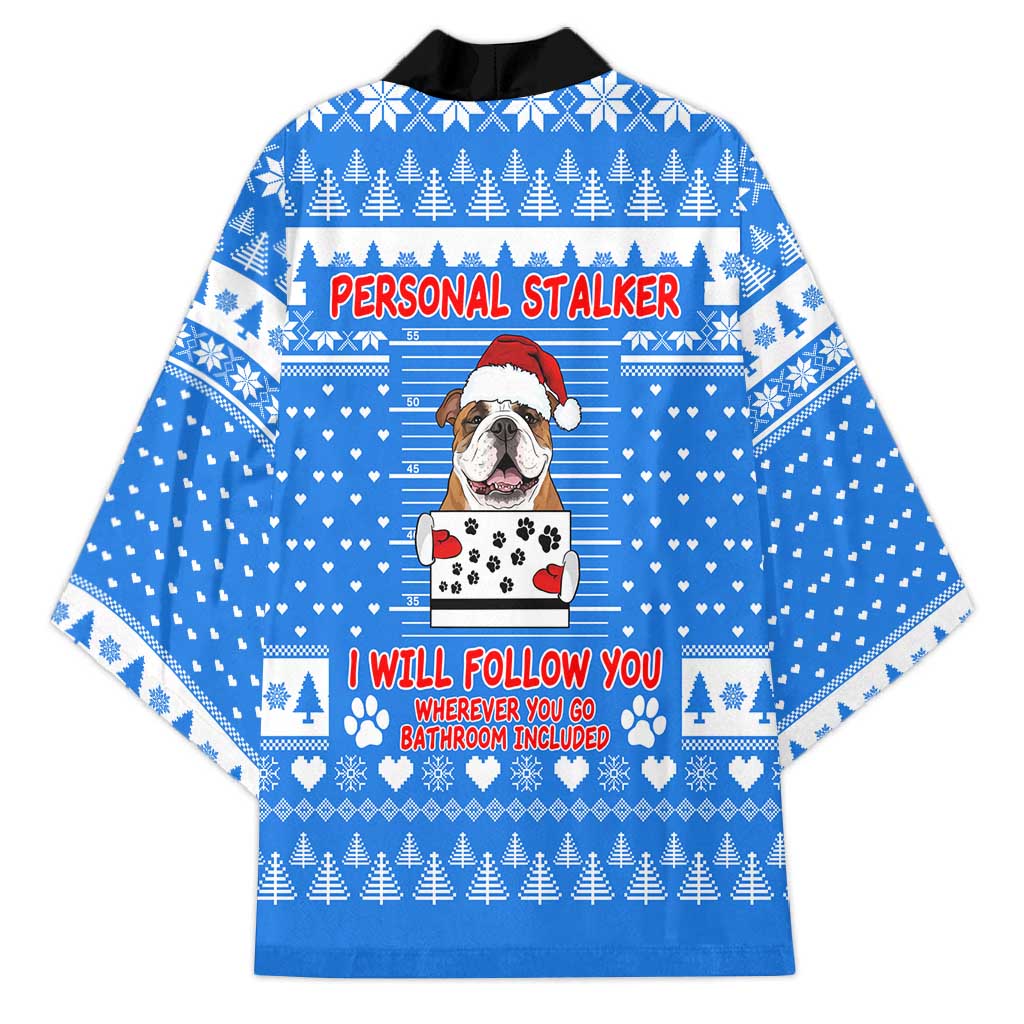 Christmas Stalker Bulldog Kimono Xmas Holiday Patterns - Wonder Print Shop