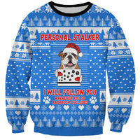Christmas Stalker Bulldog Sweatshirt Xmas Holiday Patterns - Wonder Print Shop