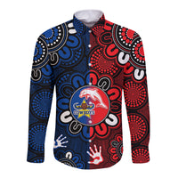 Multicolor long-sleeve shirt with Cowboys logo patch and swirl pattern