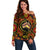 Warning Kinda Crazy Messy Bun Skull Off Shoulder Sweater - Wonder Print Shop