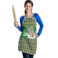 Golden Retriever Christmas Apron with Red Scarf Snowflakes and Tree Pattern - Wonder Print Shop