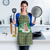 Golden Retriever Christmas Apron with Red Scarf Snowflakes and Tree Pattern - Wonder Print Shop