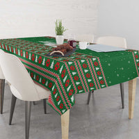 Golden Retriever Christmas Tablecloth with Red Scarf Snowflakes and Tree Pattern - Wonder Print Shop
