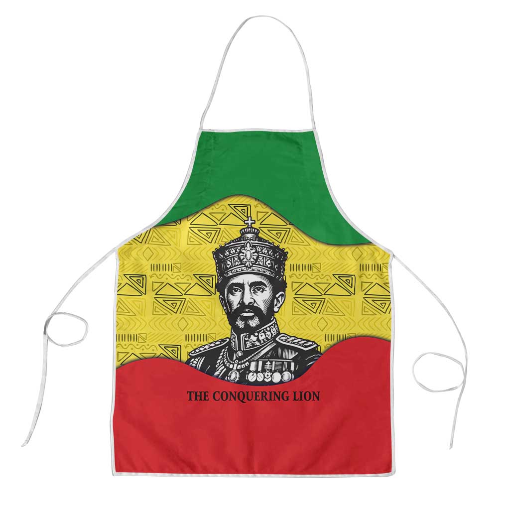 Haile Selassie I Apron Ethiopia Lion of Judah and Conquering Lion Pattern Tribute - Wonder Print Shop