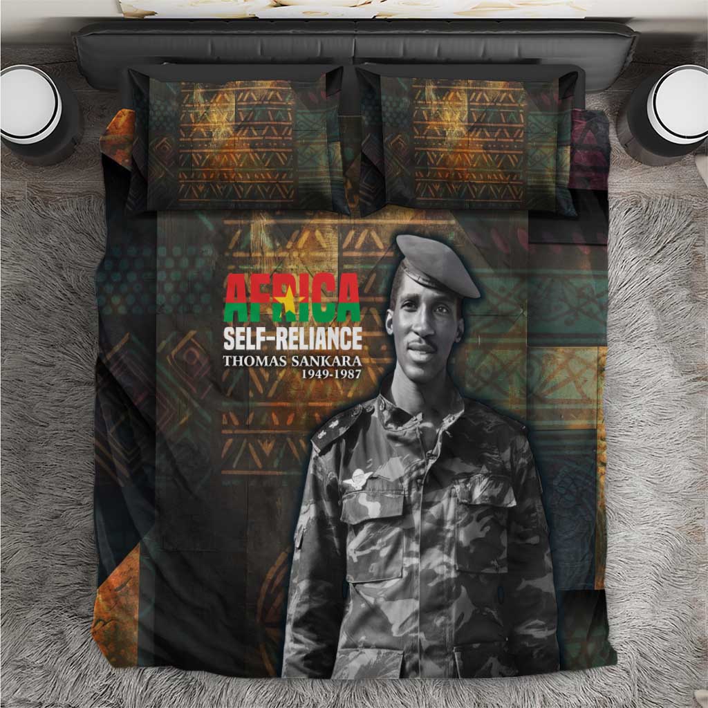 Thomas Sankara Bedding Set Burkina Faso Africa Self-Reliance Message and Military Portrait - Wonder Print Shop