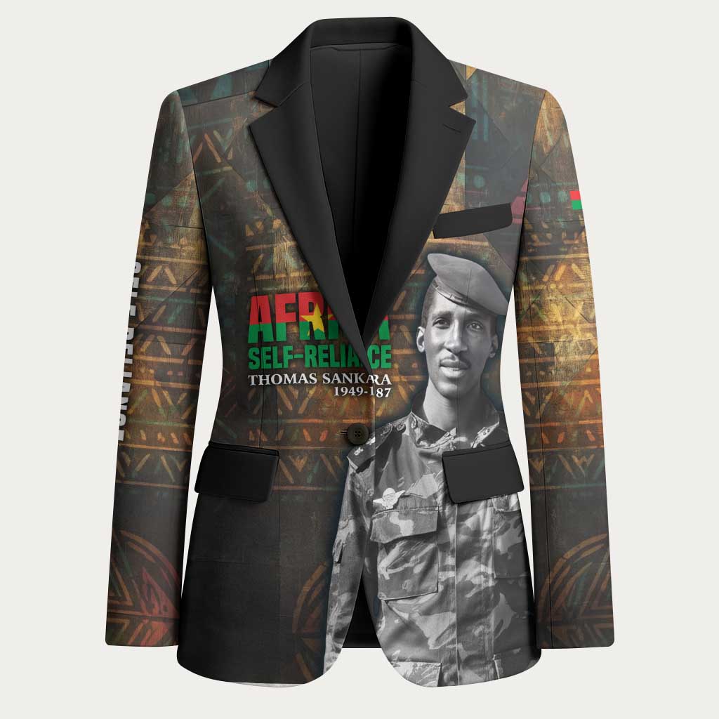 Thomas Sankara Blazer Burkina Faso Africa Self-Reliance Message and Military Portrait - Wonder Print Shop
