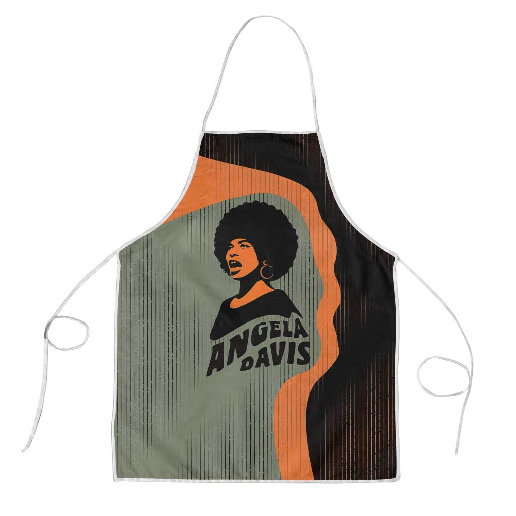 Angela Davis Apron Retro Graphic Design I Am Changing the Things I Cannot Accept Quote Civil Rights Empowerment Tribute - Wonder Print Shop