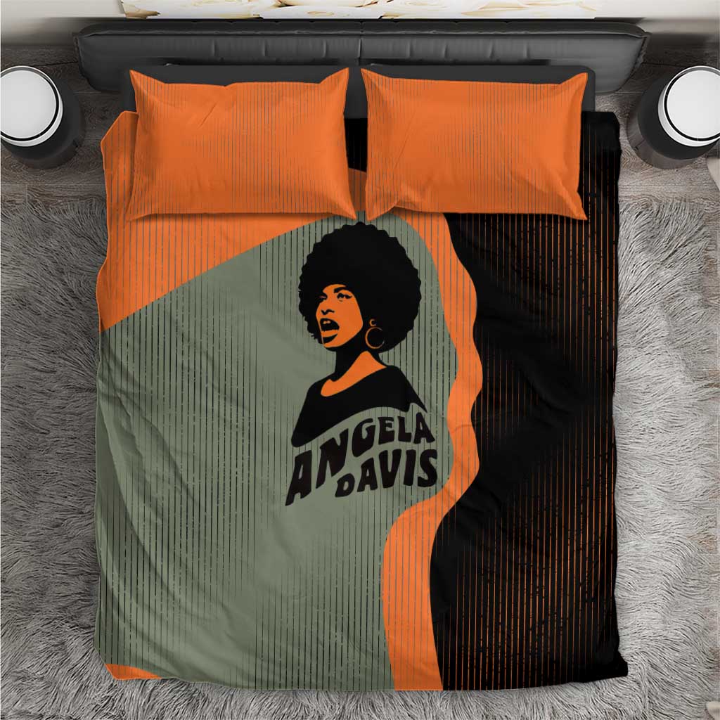 Angela Davis Bedding Set Retro Graphic Design I Am Changing the Things I Cannot Accept Quote Civil Rights Empowerment Tribute - Wonder Print Shop