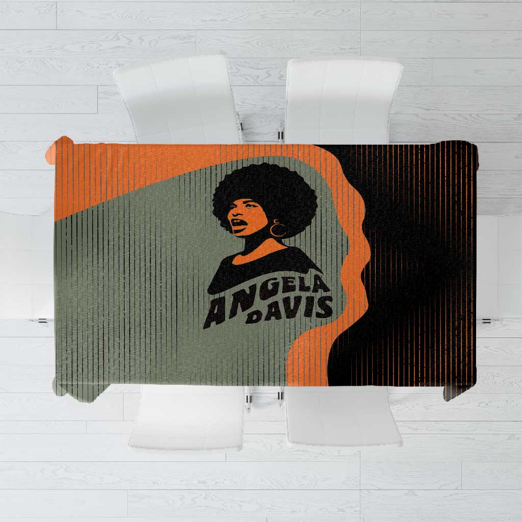 Angela Davis Tablecloth Retro Graphic Design I Am Changing the Things I Cannot Accept Quote Civil Rights Empowerment Tribute - Wonder Print Shop