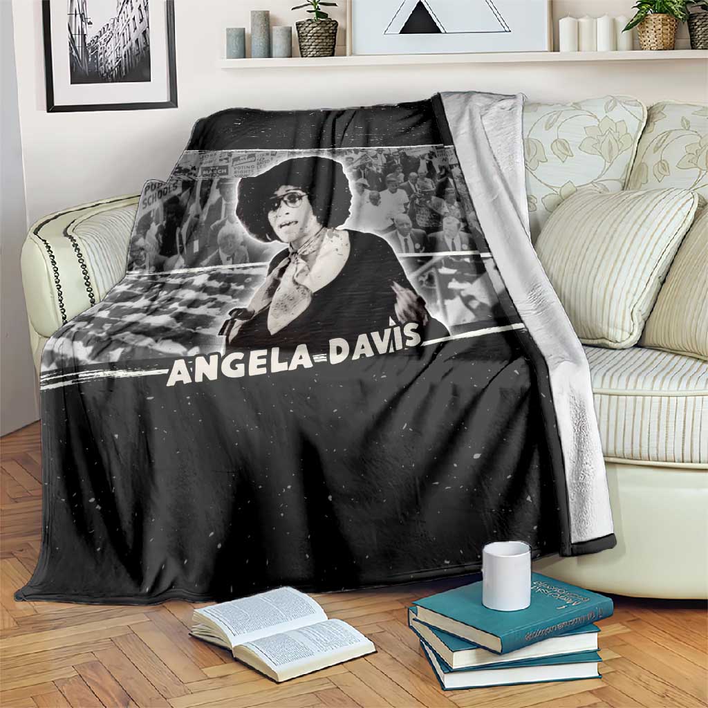 Angela Davis Blanket Protest Design Liberating Minds and Society Quote Civil Rights Movement - Wonder Print Shop