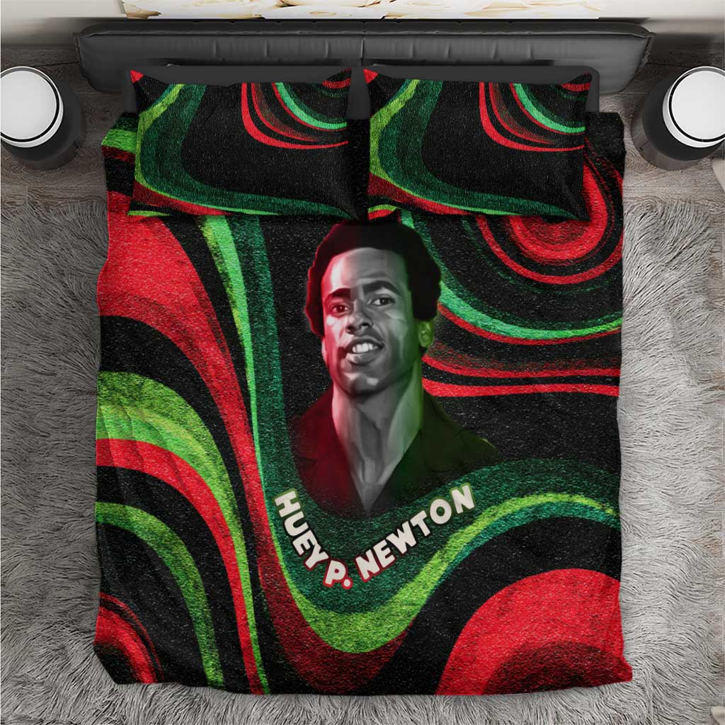 Huey P. Newton Bedding Set Swirl Design Black Panther Party Symbol Revolutionary Tribute - Wonder Print Shop
